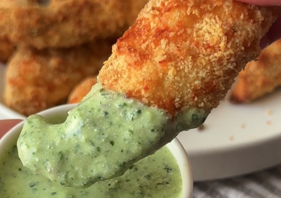 Fajitas de pollo empanizadas low carb y en freidora de aire