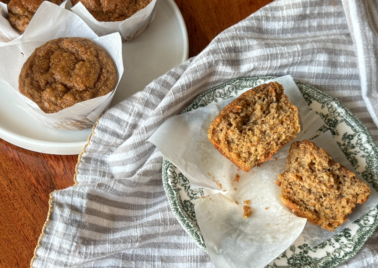 Muffins de plátano y zanahoria